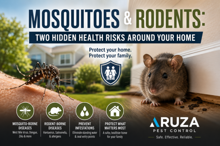 Mosquito and rodent health risks around a family home